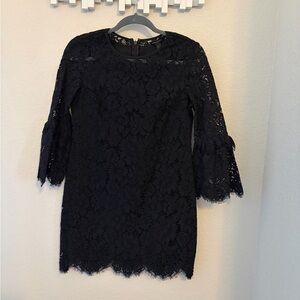 Banana Republic Black Lace Long Sleeve Dress